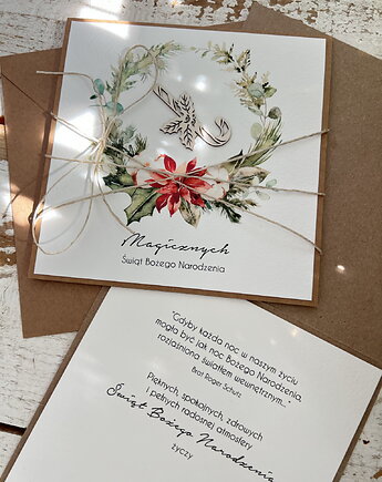 Wyjątkowa ręcznie robiona kartka świąteczna na Boże Narodzenie, sorte