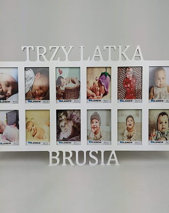 Multiramka ramka na zdjęcia z napisem  ile latek imię 12 zdjęć 9x13, Wajdrew