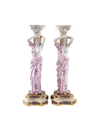 Para figuralnych świeczników porcelanowych, styl Art Deco, Przetwory design
