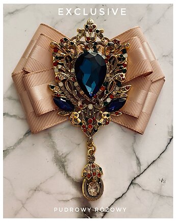 Brosza  z Ogromnym kryształem 1 szt NEW, Pudrowy Różowy