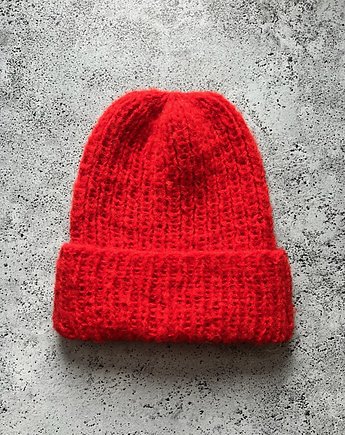 Przejściowa czapka Dimma z alpaki czerwona, Made by Jaga