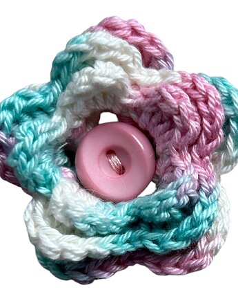 Szydełkowy Kwiat - ozdoba na obrożę dla psa , kota, Psia szafa