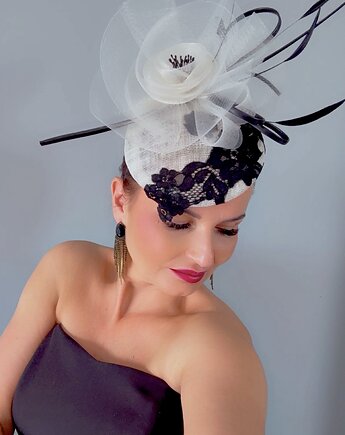 Fascynator toczek PENELOPE, MONIKA SAXTON LUXURIOUS MILLINERY