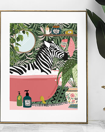 Plakat Zebra w Tropikalnym Spa, Harvest Maison