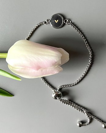 bransoletka z ciemnego betonu, stal, k. srebrny, CONCRETE.ME jewelry