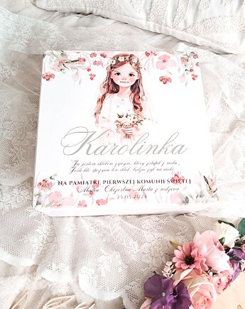 Kuferek Komunijny DZIEWCZYNKA , pamiątka Komunii, prezent na Komunie, LOO LOO DREAM