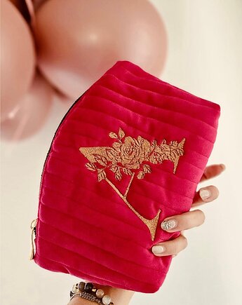 Pikowana kosmetyczka personalizowana literą imienia, RUDNIK