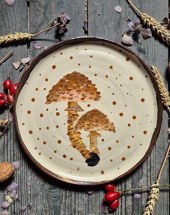 Talerz płaski obiadowy 26 cm z ILUSTRACJĄ Kanii Czubajki, OUTLET!, Fiona Ceramics