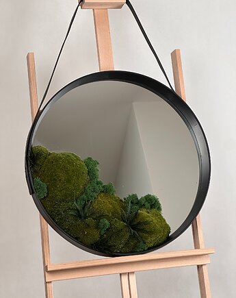 Lustro Paprociowe na skórzanym pasku, Art Light Studio