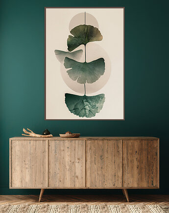 Miłorząb - Plakat, druk - Chiński Orient, Harmonia Zen, Roślinny #33, Black Sapphire Art