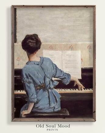 Plakat / Obraz na płótnie Kobieta z pianinem, Old Soul Mood Prints