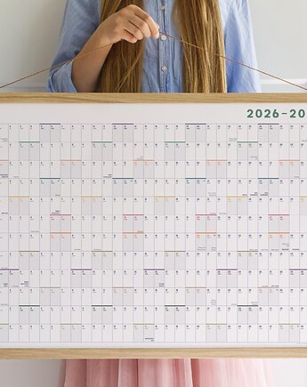 Planer szkolny 2026/2027 ścienny - Święta, Niedz. Handlowe 70x100, Follygraph