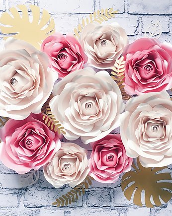 Zestaw duże kwiaty 3D - róże na ścianę, So cute So lovely