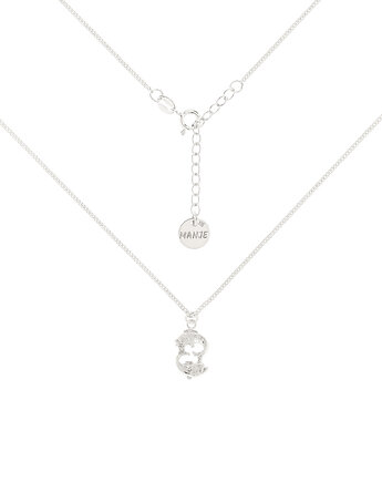 Srebrny choker pancerka ze znakiem zodiaku Ryby, MANJE