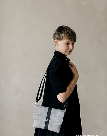 Marmollada - filcowa listonoszka SZARA + czarny, marmollada