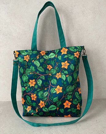 Torba na ramię XXL - print botaniczny, PRACOWNIA 166