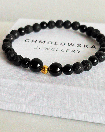 Bransoletka męska Lawa i  Onyks, Chmolowska Jewellery