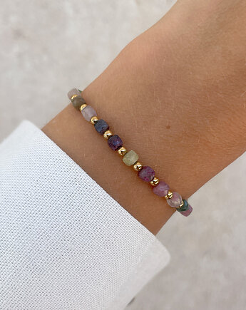 Bransoletka na gumce z mixu turmalinów z hematytem - ochrona, obfitość, wita, Bring Biżuteria