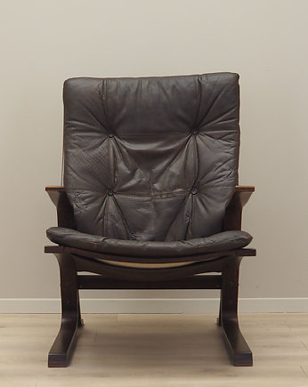 Fotel skórzany, skandynawski design, lata 60, produkcja: Norwegia, Przetwory design