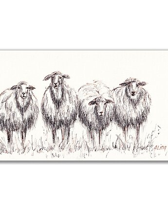 Obraz ręcznie malowany "Owce", Galeria Alma