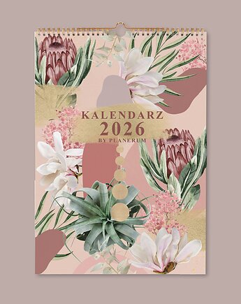 Kalendarz ścienny 2026 na Spirali FLORA GARDEN A3 Premium, Planerum