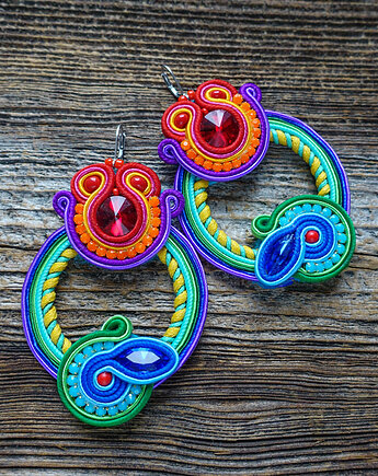 Gigi- duże i etniczne kolczyki soutache, Mró Soutache