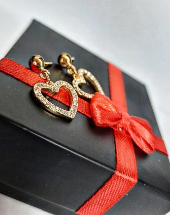 Kolczyki srebrne Piękne serca wiszące, Czaki Bransoletki
