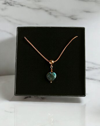 WYSYŁKA 24h  Uroczy naszyjnik: serduszko : LABRADORYT: wyjątkowy prezent, kaktusia