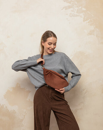 Welurowa nerka basic cynamon, sacky bag