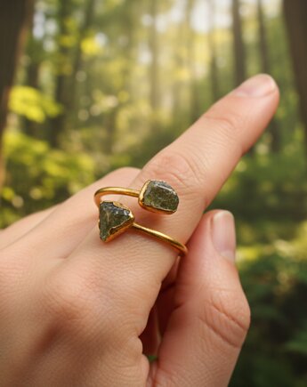 Regulowany Pierścionek z Epidotem, TulipBIJOU