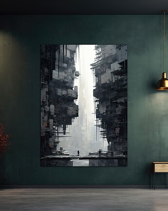 Futurystyczna Japonia, Cyberpunk - Plakat - Loft, Minimalizm, Black Sapphire Art