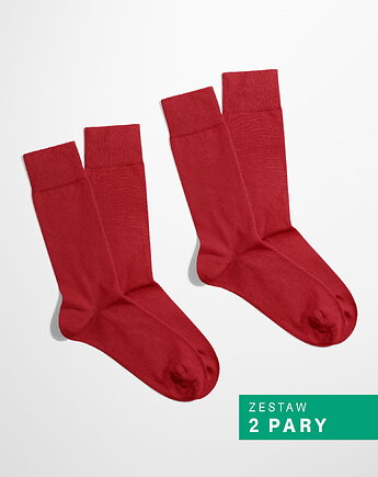 Skarpetki Essential - Ruby Embrace - Czerwony - Zestaw 2 pary (unisex), OSOBY - Prezent dla męża