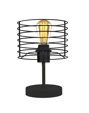 Czarna lampka z  drucianym kloszem w stylu loftowym LUKKA LOFT, lampy loftowe LYSNE LOFT