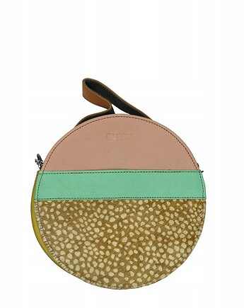 Torebka listonoszka skórzana okrągła skóra naturalna elegancka eko OLIVKA, Olivka Warsaw