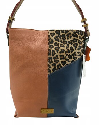 Torebka skórzana damska na ramię, mieści format A4 pojemna OLIVKA, Olivka Warsaw