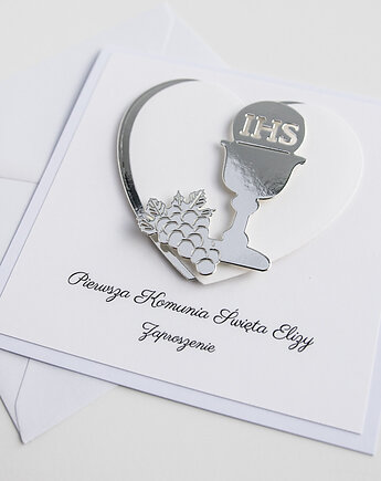 Zaproszenie na komunię srebrny kielich, Papiernik