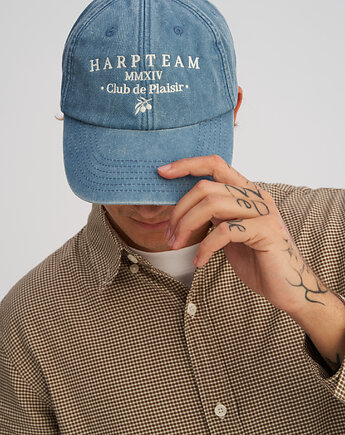 Sprana czapka z daszkiem VINTAGE jeansowa, HARP TEAM