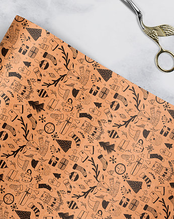 papier do pakowania -  Ho ho ho b&w 208k, Wrap and Pack