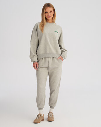 Bluza bez kaptura LOOSE FIT soft grey damska, HARP TEAM