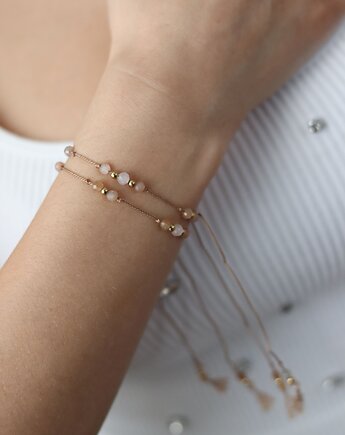 Bransoletka Różowy Kwarc, Bransoletka z Różowym Kwarcem, Kamien Słoneczny, Księżycowa bijoux