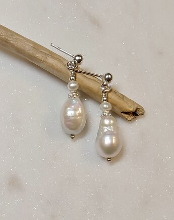 Srebrne kolczyki z perłą barokową, Studio Gazela