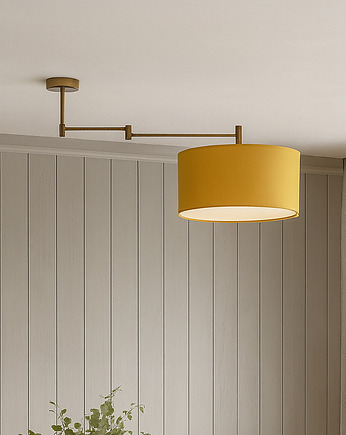 Musztardowa lampa sufitowa regulowana z abażurem 40 cm RANGUN mix kolorów, LYSNE