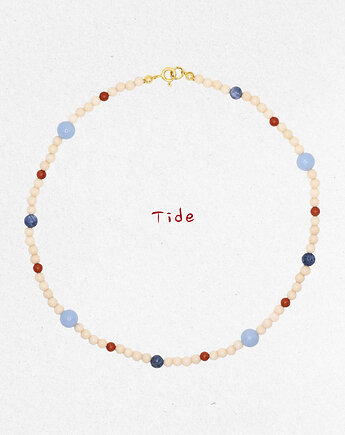 TIDE Naszyjnik RHEI Kamienie Naturalne Chocker kamień rzeczny Srebro Pozłacane, RHEI