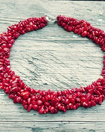 Naszyjnik z czerwonego korala, cynamonn