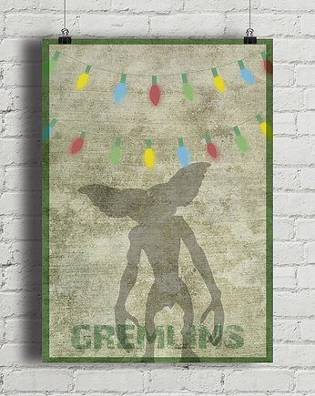 Gremliny rozrabiają - Gremlins - plakat fine art, minimalmill