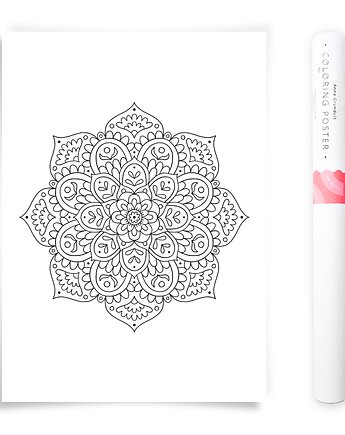Plakat do Kolorowania Mandala 50x70cm, Anna Grunduls Design