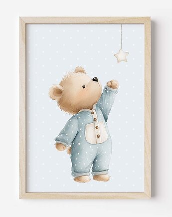 Plakat Na Ścianę Dla chłopca Niebieskie misie nr. 9, Dekoracjan