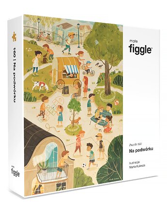 FIGGLE Puzzle 160 Na podwórku. Ilustracja: Marta Kulesza, Figgle