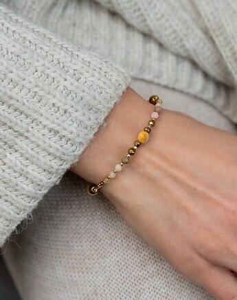 Bransoletka z Mokaitem Agatem i Marmurem, w hand works