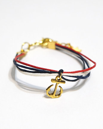 Bransoletka - Kotwica - sznureczki, marynarska, yenoo